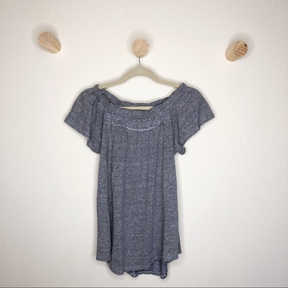 Bordeaux striped peasant style blouse - Picture 1 of 8